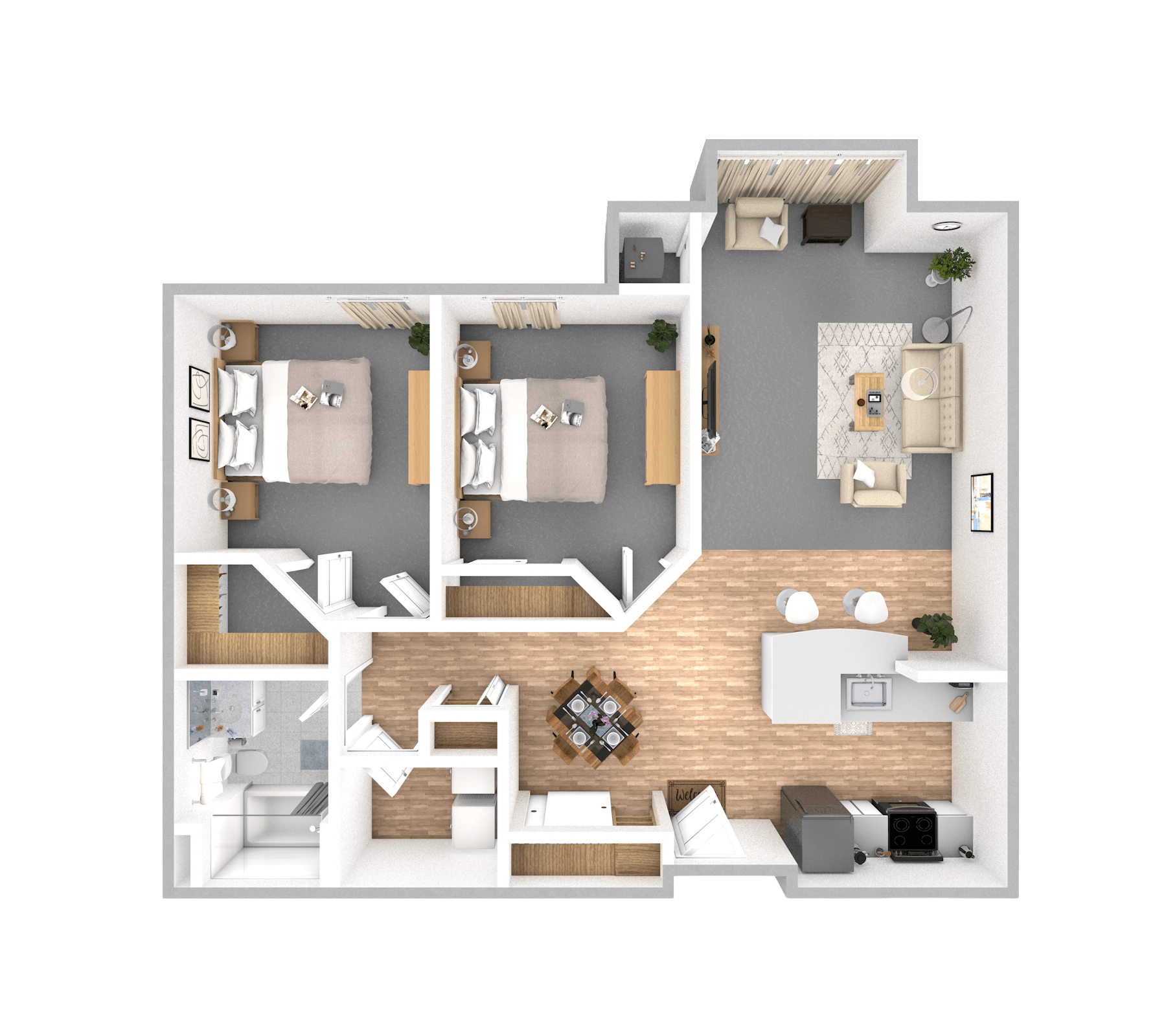 Two Bathroom | One Bathroom